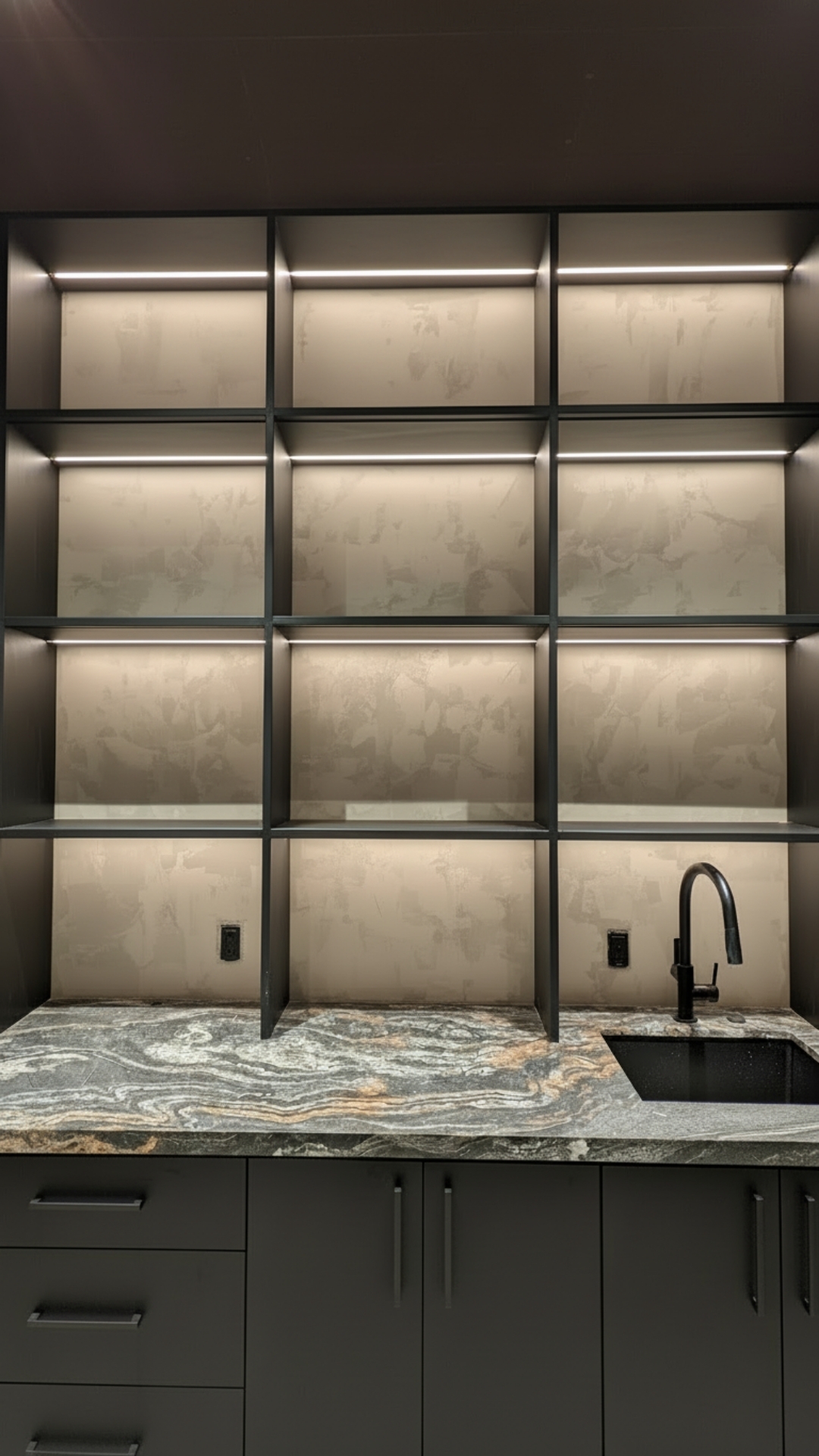 Roman clay wall finish in a refined San Mateo living space